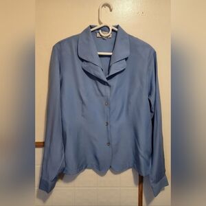 Blue Double Collar Blouse